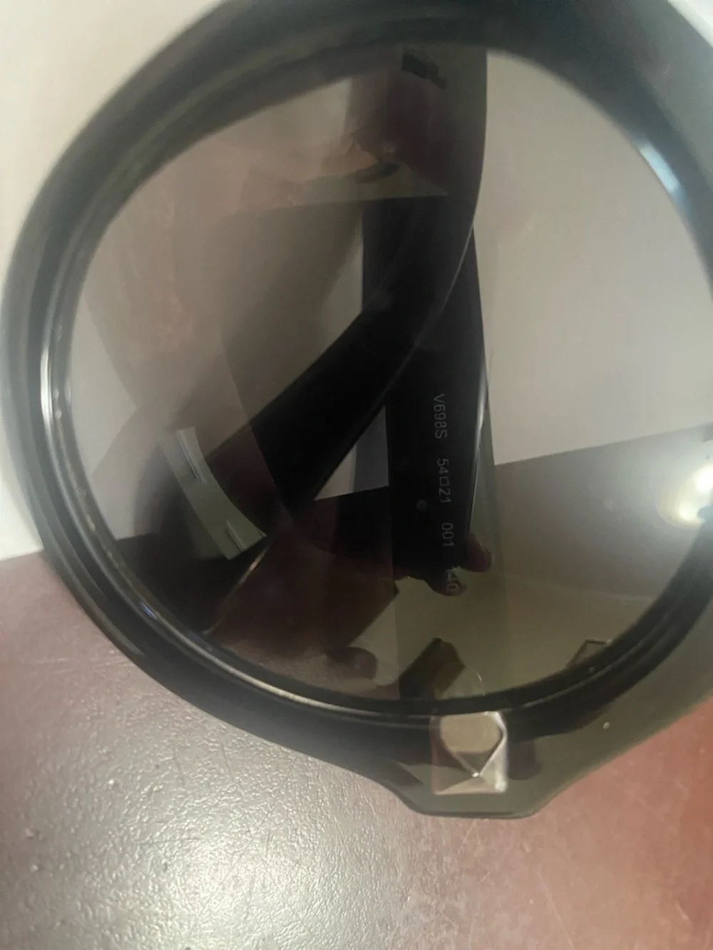 Valentino Black Round Sunglasses with Gold VD Charm - Picture 6 of 12